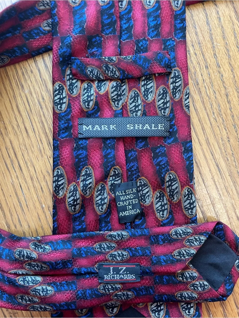 Mark Shale J.Z. Richards Men’s 100% Silk Geometric Tie Made in USA